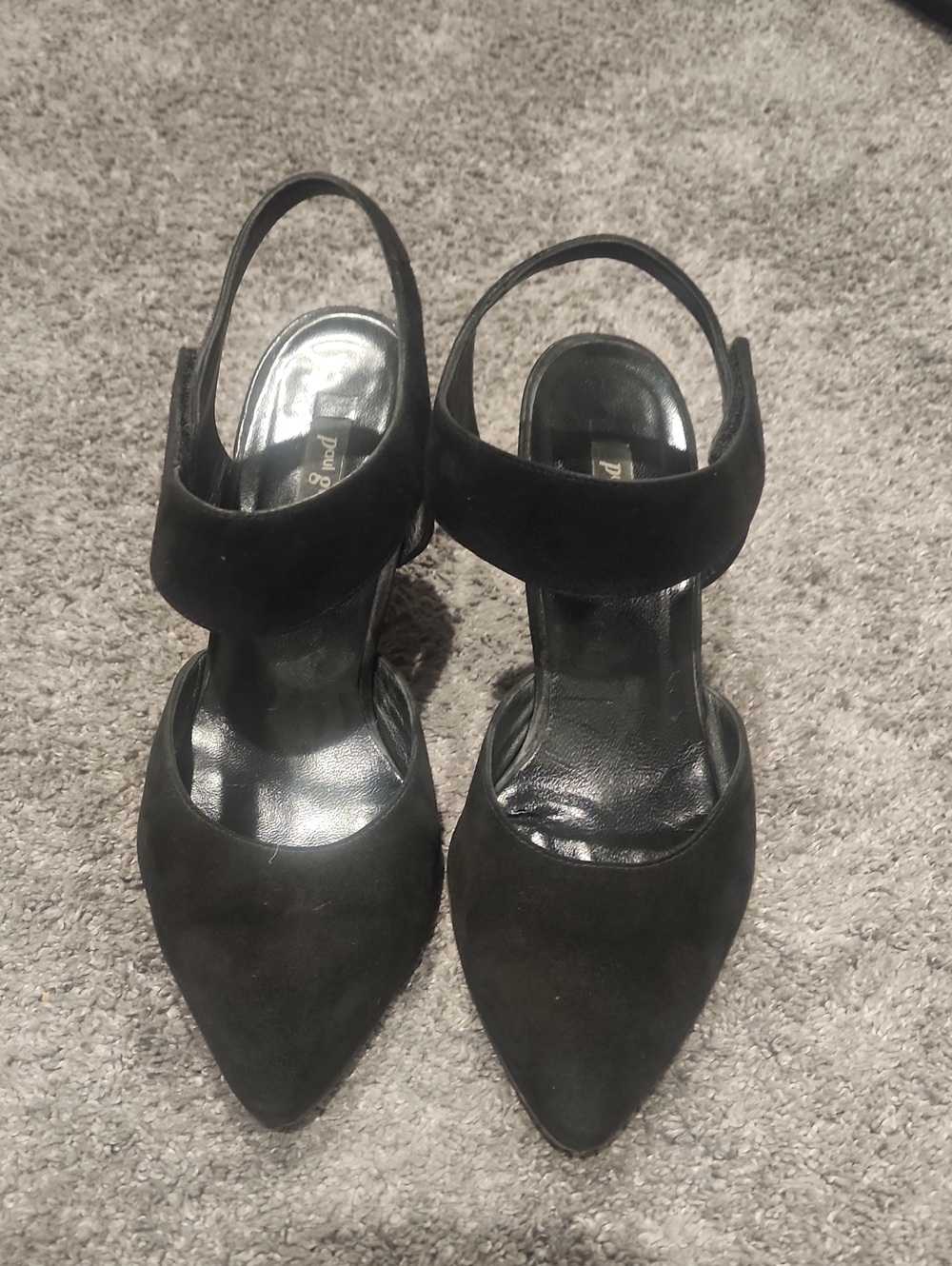 Paul Green Black Pointed Slingback Heels